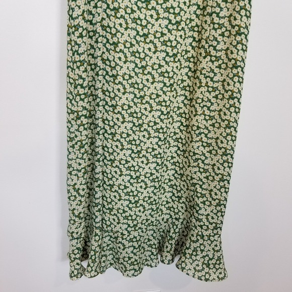 Lulu's Women Darling Daisies Green Floral Print Midi Dress Sz XL Summer Party - Picture 4 of 11